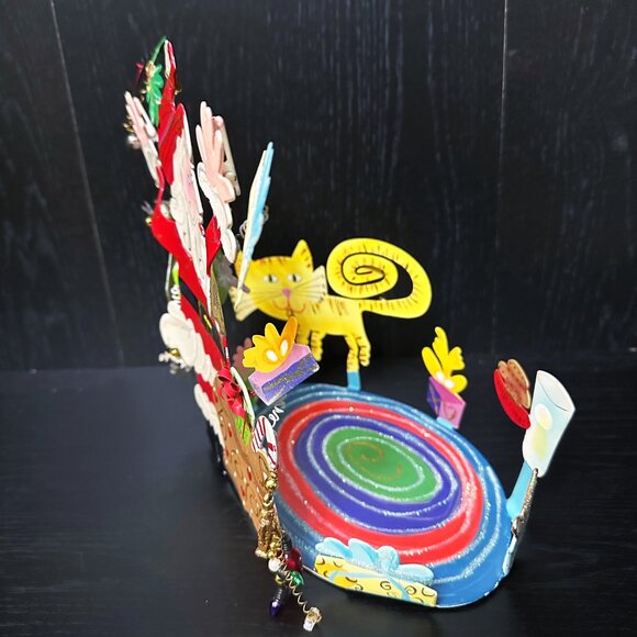 Santa's Christmas Fanciful Flights Metal Karen Rossi Silvestry Stand Card Holder - Picture 7 of 16